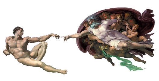 Fresque de la Création d'Adam illustrant le transfert d'énergie et le magnétisme